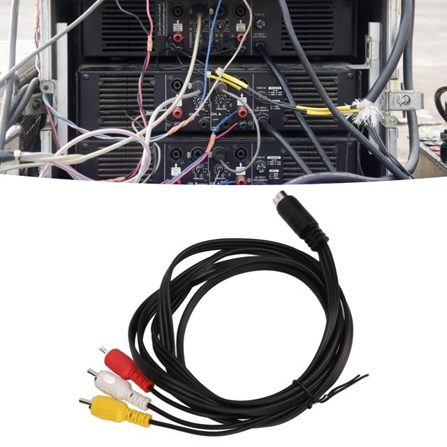 Cable Mini DIN a 3 cable adaptador de vídeo señal clara alta precisión doble blindaje macho a macho enchufe estándar para TV para proyector