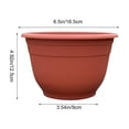 thumbnail image 2 of Voglyf 6.5 Inch Plant Pots for Indoor Outdoor,Plastic Floor Planters with Drainage Holes, Modern Round Grey Flower Pots For Succulents Vegetables Herbs House Plants Home Balcony Decor,Brown, 2 of 6