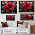 thumbnail image 4 of Designart "Water Drops On Red Rose II" Floral Floater Framed Wall Art Print, 4 of 7