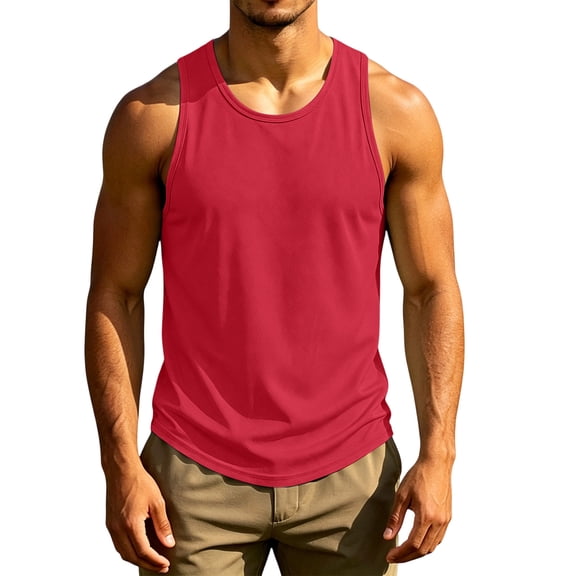 Mens Running Tank Top Quick Dry Workout Sleeveless Shirts Gym Muscle Tops Lightweight Moisture Wicking Cut Off Tee Shirt