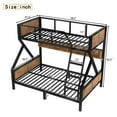 thumbnail image 5 of YIYADO Twin over Full Bunk Bed, Metal Bunk Bed with Storage Shelves and Lights, Space-saving & Noise-free Design, Woodgrain, 5 of 6