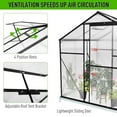 thumbnail image 5 of Garvee Walk-in 8' x 6' x 7' Polycarbonate Greenhouse, Heavy-Duty Aluminum Frame, 5 of 8