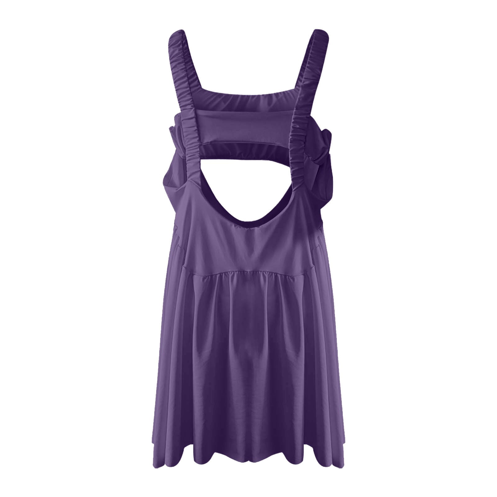 Skirt Suit Womens Tennis Dress Built In Bra And Shorts Pockets Cut Out Workout Outfits Athletic Dresses Two,Purple Women'S Blended Dress S