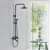 Oil Rubbed Bronze Exposed Shower Faucet Set 8" Rain Head Shower Bathroom Fixture