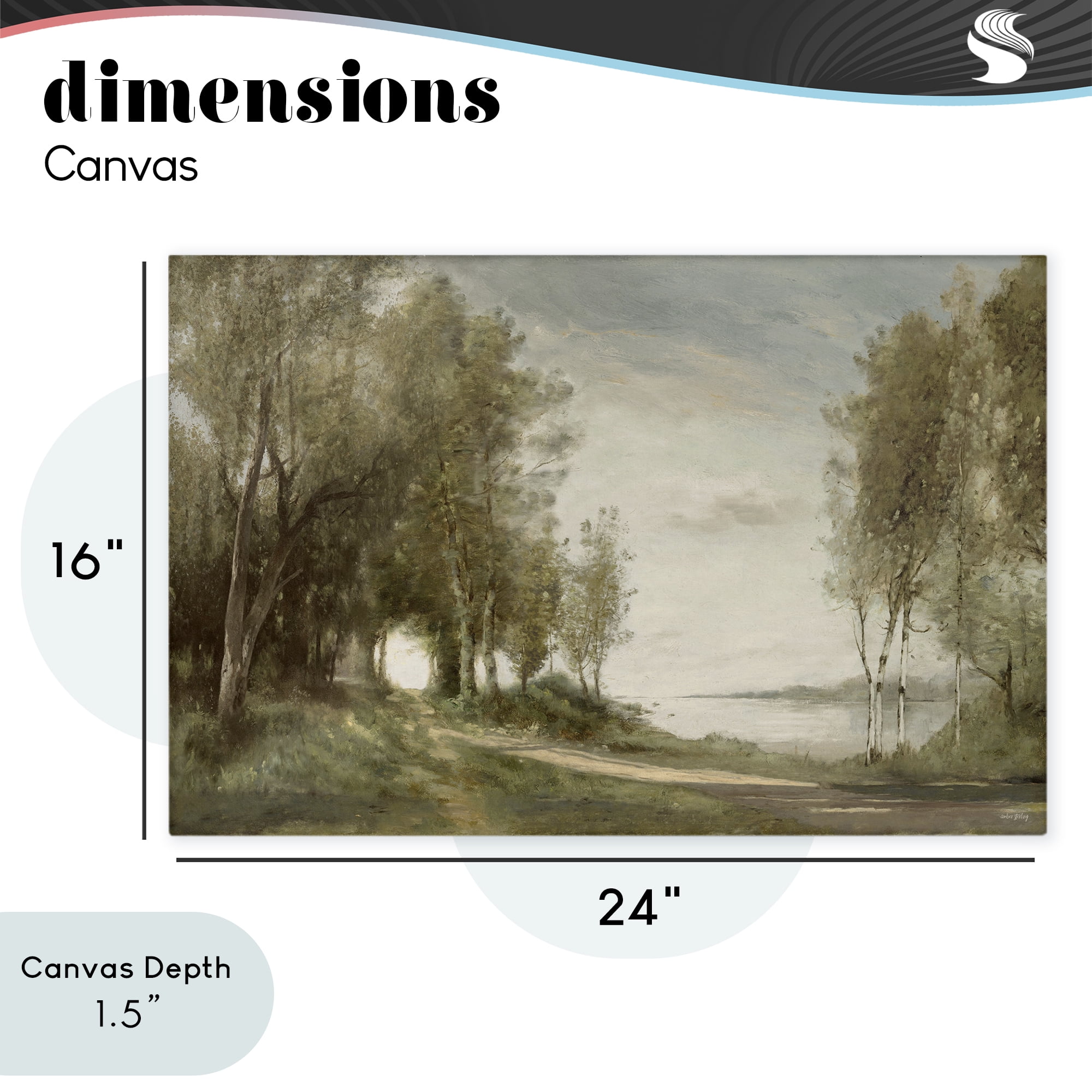 Stupell Industries Tranquil Lakeside Path Canvas Wall Art, design by Amber Sterling