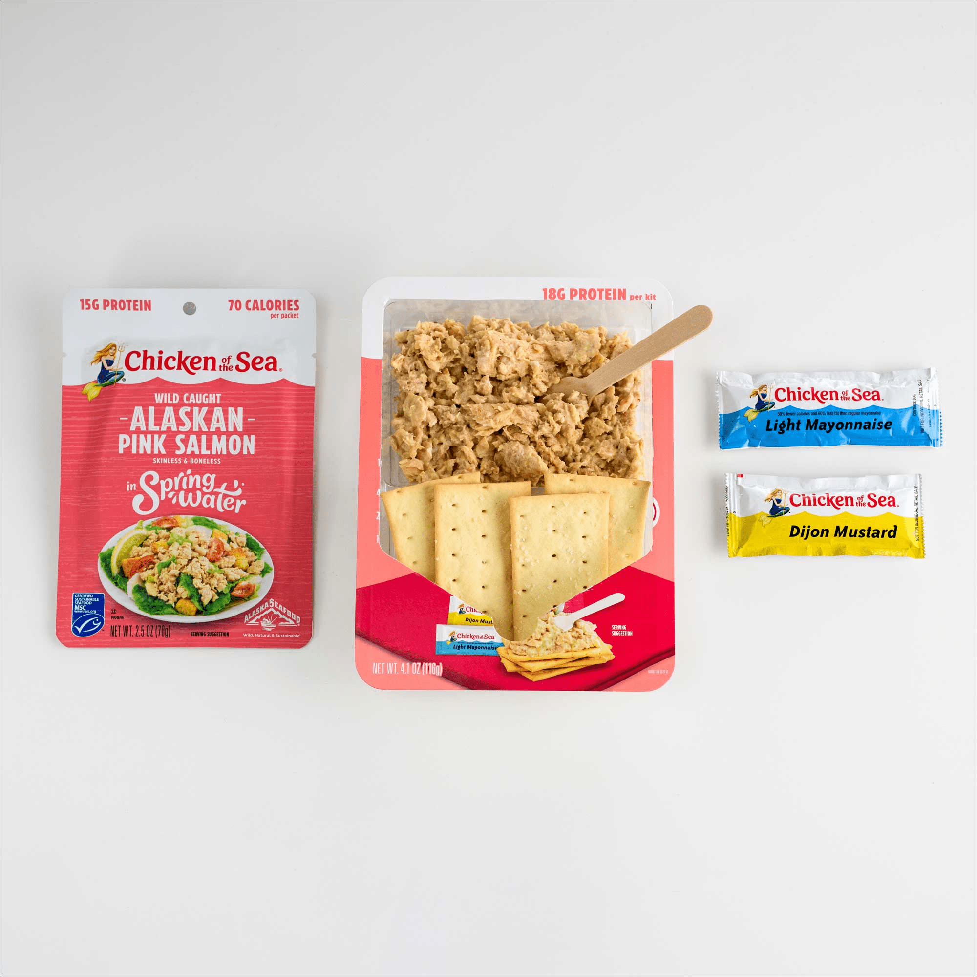 (3 pack) Chicken of the Sea Packet Up! Pink Salmon Salad Kit 4.1 oz