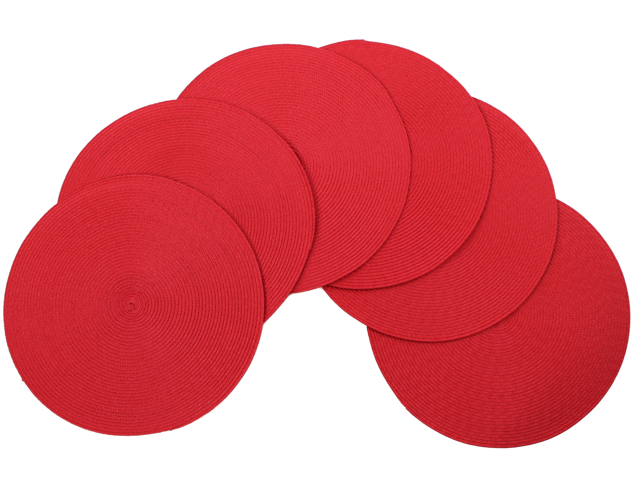 Vienna® Woven Spiral Heat Resistant Table Placemats 15 Inches Round Set Of 6 