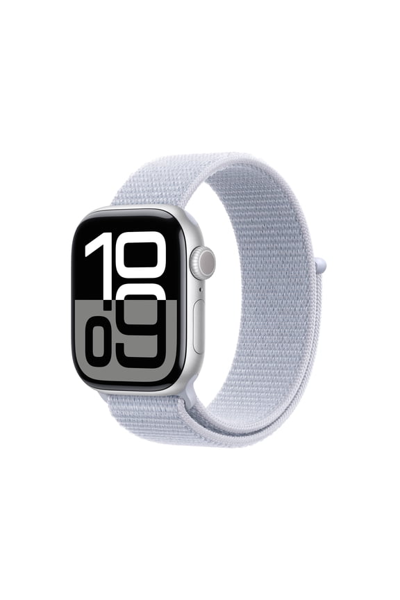 Pre-Owned Apple Watch Series 10 GPS 42mm Aluminum Case with Blue Cloud Sport Loop - Silver