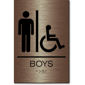 

BOYS Accessible Restroom Sign-Copper / Black (4 Units)