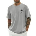 thumbnail image 1 of T-shirts pour Hommes Imprimés Palmier Graphiques T-Shirts Décontractés Été Plage Hawaïenne Manches Courtes Col Rond, 1 of 4