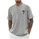 thumbnail image 1 of Mens Camisas de Manga Corta Impresión Casual Deportes Cuello Redondo Blusa, Poliéster Ligero para la Primavera Verano Al Aire Libre Uso Diario, 1 of 4