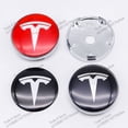 thumbnail image 4 of 4pcs/set 60mm Car Wheel Center Hub Cap Cover Emblems Sticker Car Logo car styling accessories for Model 3 Y S X Tesla-Red, 4 of 6