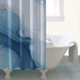 thumbnail image 4 of Blue Gold Marble Pattern Shower Curtain 36"x72" ,Bathroom Decorative Shower Curtains Set with 12 Hooks,Modern Waterproof Washable Shower Curtain, 4 of 6