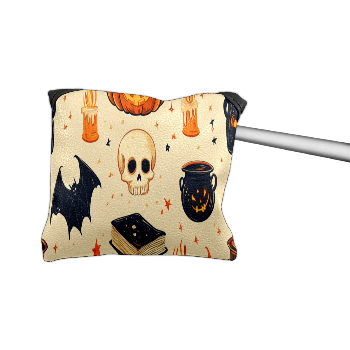 Golf Mallet Putter Cover Premium Leather Golf Putter Head Cover with Magnetic Closure Golf Cover for Men and Women Pumpkin Witch Hat