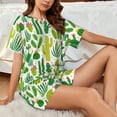thumbnail image 6 of Kdxio Cactus Print Pajamas Sets for Women Short-Sleeved Pjs with Lounge Shorts Two Piece Sleepwear S-4XL, 6 of 8
