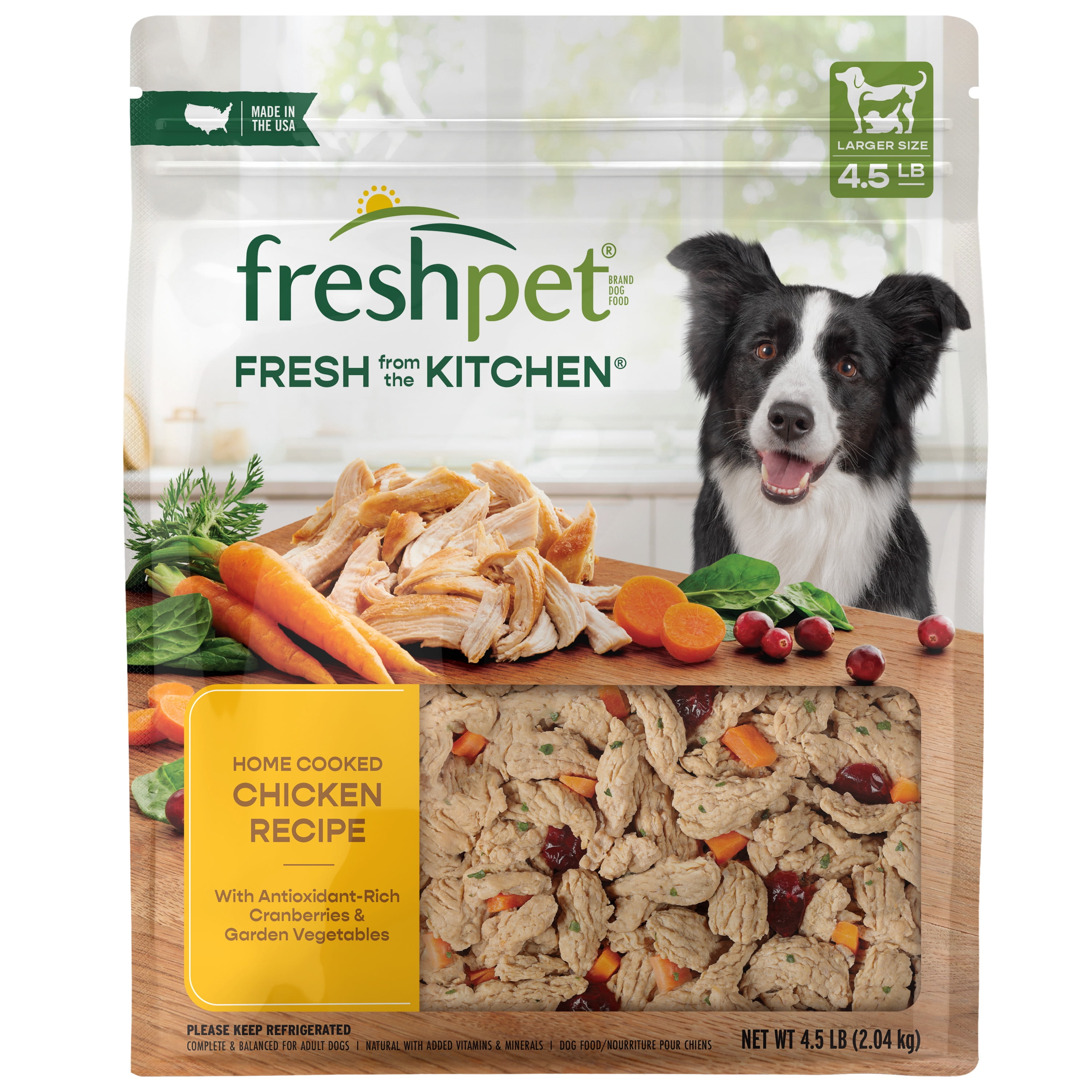 (6 pack) Freshpet Fresh Dog Food, Fresh From The Kitchen, Home Cooked Chicken Recipe, 4.5 lb.