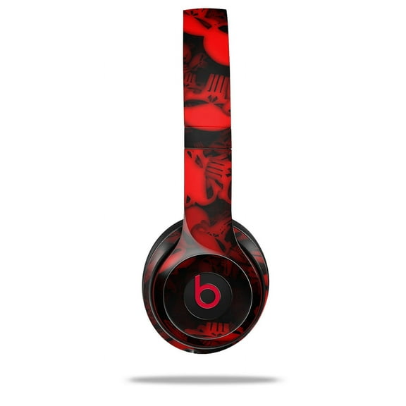 Skin Decal Wrap for Beats Solo 2 and Solo 3 Wireless Headphones Skulls Confetti Red (BEATS NOT INCLUDED) by WraptorSkinz
