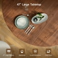 thumbnail image 4 of Onbrill 47 inch Round Dining Table for 4-6, Circle Kitchen Table with Wood Strip Base, Modern Farmhouse Dinner Tables for Kitchen, Living Room (Walnut), 4 of 9