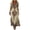 Beige, variant on Women's Long Dress Flowers Bohemian Style Maxi Dress V-Neck 3/4 Sleeves Summer Vintage Tunic Beach Dress