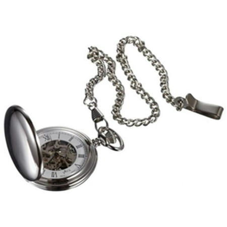 Visol VPW003 Quinn Polished Chrome Mechanical Pocket Watch