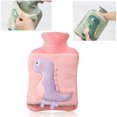 thumbnail image 3 of Cute Dinosaur Hot Water Bottle, 1L Large Thickened Delicate Plush Hot Water Bottle with Cover, Explosion-proof and Leak-proof Hot Water Bottle Childre, 3 of 5