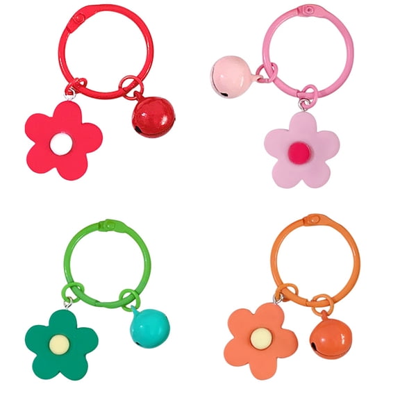 Toddmomy 7Pcs Macarons Flower Key Rings Resin Cute Keychain Pendant for Women Girls Handbag Charm