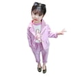 thumbnail image 3 of facefd Wedding Party Girls Formal Suit Top Set Kids Spring Turn Down Collar Clothes Kit Polyester Breathable Clothing Pink Pants 80cm, 3 of 9