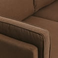 thumbnail image 4 of Creative Co-Op Atley Modern Upholstered High Sided Sofa with Solid Wood Legs, Vintage Brown, 4 of 9