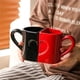 thumbnail image 4 of Juego de tazas de café de cerámica - Set de regalo for parejas for boda, día de San Valentín - Diseño de medio corazón, 4 of 6