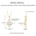 thumbnail image 4 of Rosec Jewels Lab Diamond Pendant with Chain - Art Deco Square Necklace - EF-VS Quality Certified, 18K Yellow Gold, 4 of 6