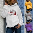 thumbnail image 5 of Women Christmas Fleece Sweaters Long Sleeve Fuzzy Sweatshirts Holiday Graphics Shirts Casual Cute Pullover Top with Hood, 5 of 18