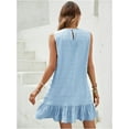 thumbnail image 3 of Women's Ruffle Hem Sleeveless Tank Dress Round Neck Casual Smock Summer Mini Dresses, 3 of 11