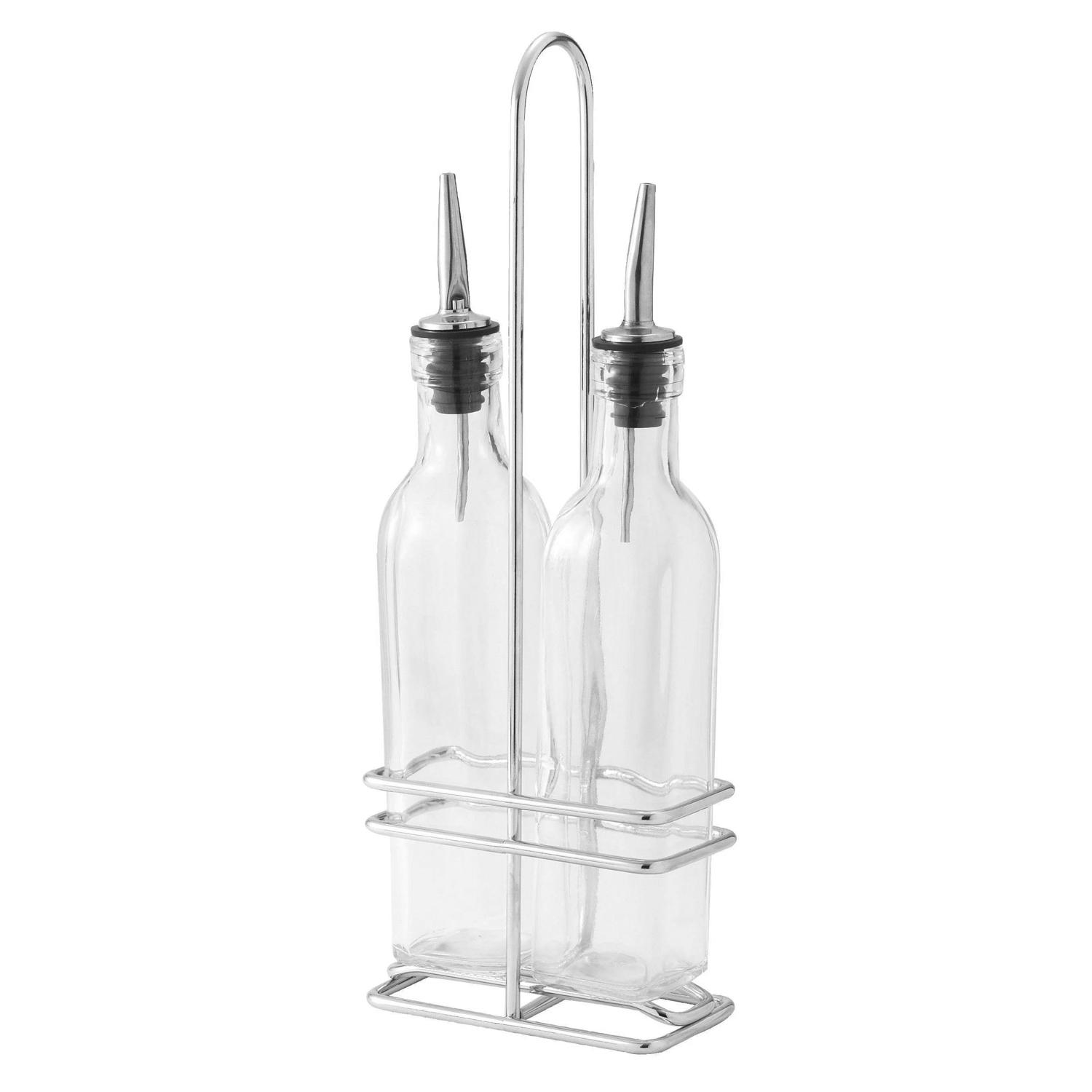 Oil Vinegar Cruet Set With Rack Two 8 Oz Bottles Walmart Oil Vinegar Cruet Set With Rack Two 8 Oz Bottles Walmart