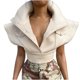 thumbnail image 1 of Mujeres Stand-up Collar Color sólido Personalidad Botón Temperamento Manga voladora Tops cortos Pompotops  hkajfhjk458213, 1 of 5