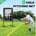 thumbnail image 2 of 9 Hole Pitching Net Baseball Pitching Target with Strike Zone, Softball Pitching Aid Net, 3 Level Adjustable Height, Portable Training Equipment for Hitting and Pitching Practice, 2 of 8