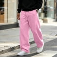 thumbnail image 2 of Men's Baggy Sweatpants Wide Leg Lounge Cotton Casual Jogging Pants With Pockets | High Waist Drawstring,Open Bottom,Workout Athletic Outfits Pink M, 2 of 7
