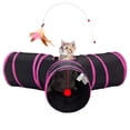 thumbnail image 1 of Cat Tunnel Tempcore, plegable en 3 direcciones, con agujero para mirar y pelota de juguete, 1 of 7