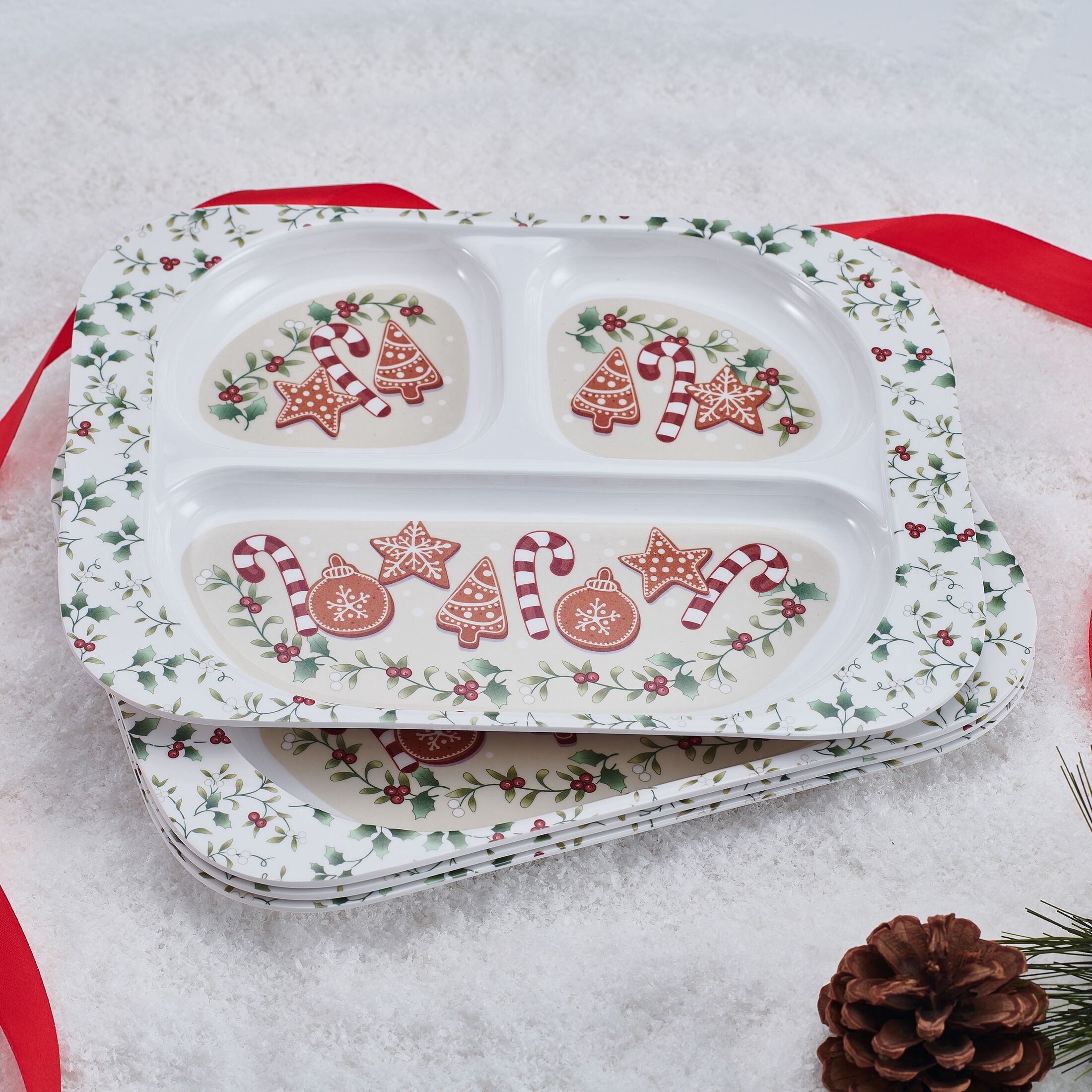 Pfaltzgraff Winterberry Cookie Melamine Tray Set of 4