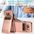 thumbnail image 5 of Phone Case for Samsung Galaxy S8 with Tempered Glass Screen Protector and Credit Card Holder Wallet Cover Stand Leather Cell Accessories Glaxay S 8 Gaxaly 8S Edge SM-G950U Cases Women Men Rose Gold, 5 of 7