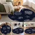 thumbnail image 6 of Round Rugs 5 Ft, Coral Coastal Non Slip Area Rugs for Kitchen Bedroom Entryway, Watercolor Beach Nautical Shells Starfish Washable Carpet Runner Rug Floor Mats for Bedroom Home Decor, 6 of 9