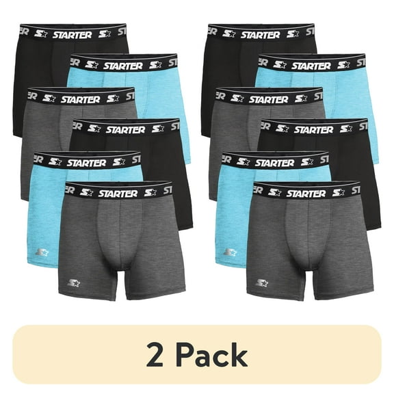 (2 pack) Starter Men’s and Big Men’s Active Performance Boxer Briefs, 6-Pack, Sizes S-5X