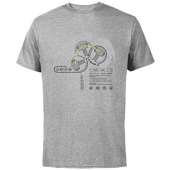 Marvel Avengers Thor Hammer Secrets of Mjolnir Data Readout - Short Sleeve Cotton T-Shirt for Adults - Customized-Athletic Heather