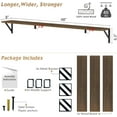 thumbnail image 3 of Large Floating Shelves 48 Inches Long Set of 3, Rustic Wood Wall Bookshelf for Bedroom Books, Wooden Shelves for Living Room Laundry Closet Kitchen Storage (Dark Brown), 3 of 7