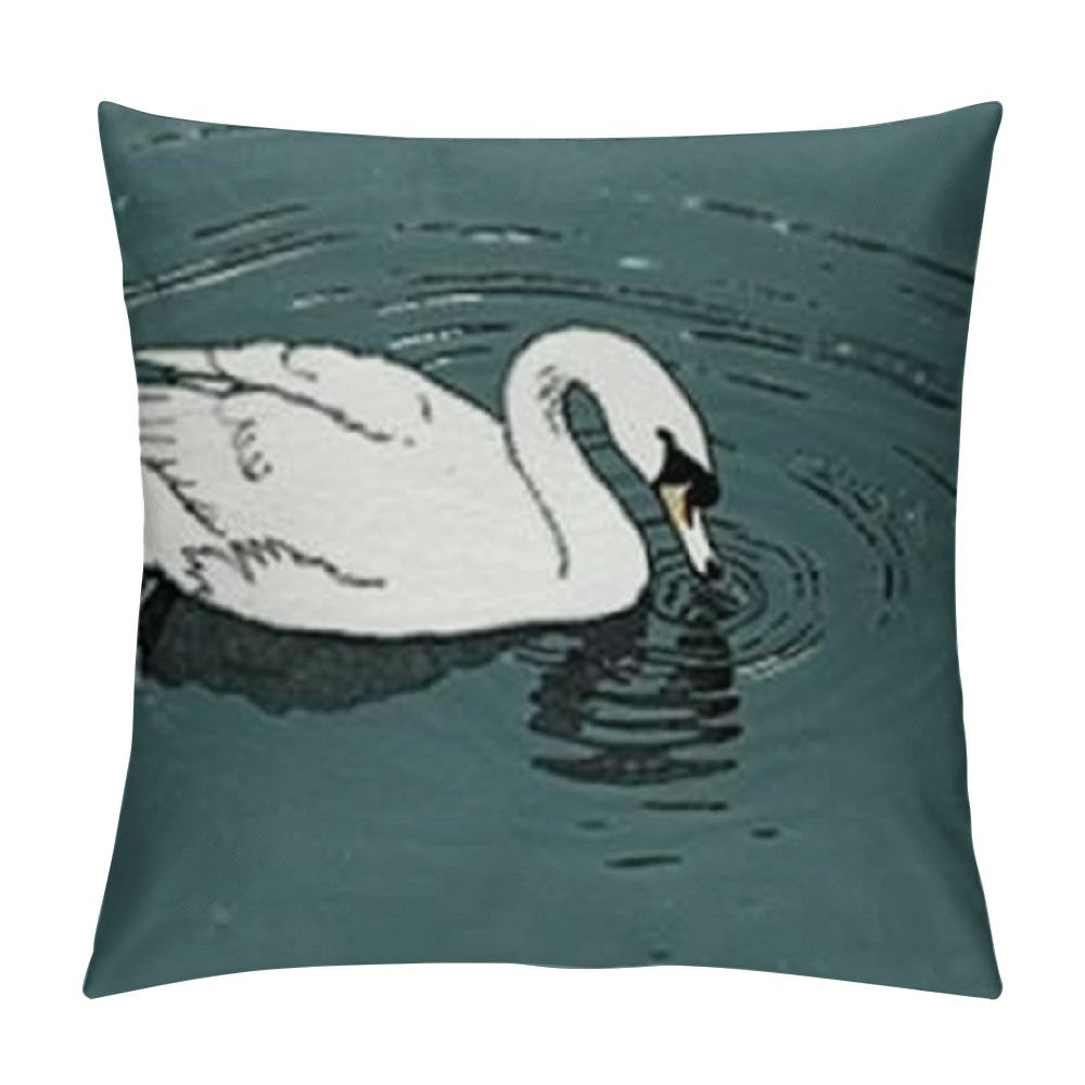 Qinduosi Cute Swans Print Corduroy Throw Pillow Covers,Pillow Cushion Cases,Throw Pillows for Couch Bedroom Living Room White
