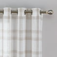 thumbnail image 3 of Haperlare 95"L x 52"W Buffalo Plaid Sheer Curtain Farmhouse Light Filtering Window Curtain for Living Room Bedroom, Taupe, 2 Panels, 3 of 9