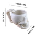 thumbnail image 4 of KOYPTL Glossy 3D Skull Glass Coffee Mug with Skeleton Bone Handle,Gothic Spooky Novelty Drink Cup,Halloween Gift Decor for Coffee Tea Hot Cocoa Daily Use White, 4 of 7