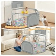thumbnail image 6 of babyeap Baby Playpen with Basketball Hoop,Playpen for Babies and Toddlers,Hexagonal Fence Baby Play Yards,Light Gray, 6 of 7