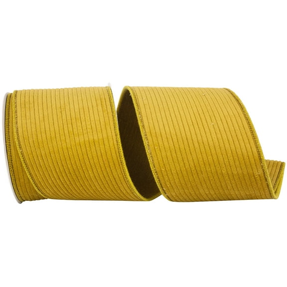 Reliant Ribbon - 93906W-688-10D, Ribbon, Mustard, 4 Inch, 5 Yards