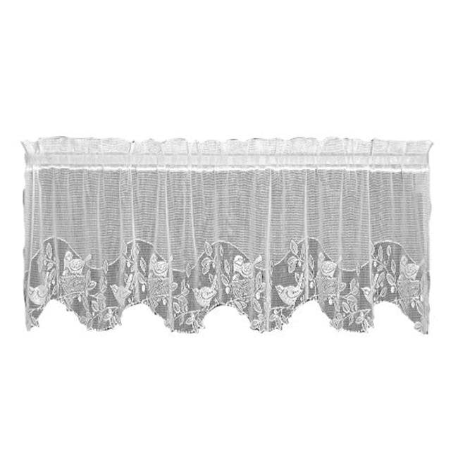 Made in USA! Heritage Lace White FLORET Window Tier 24"L 