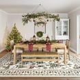 thumbnail image 3 of Moynesa 8'x10' Large Christmas Rug for Living Room, Washable Non-Slip Area Rug, Soft Vintage Holiday Rug for Dining Room, Bedroom Xmas Accent Carpet Indoor Christmas Decor, Beige, 3 of 11